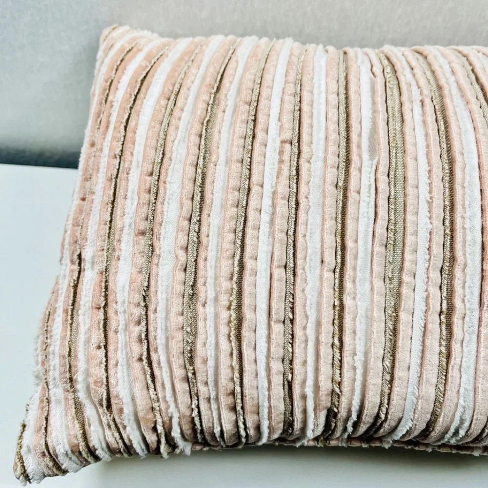 Newport Collection Pillow Multi-color Striped Textured Design 18